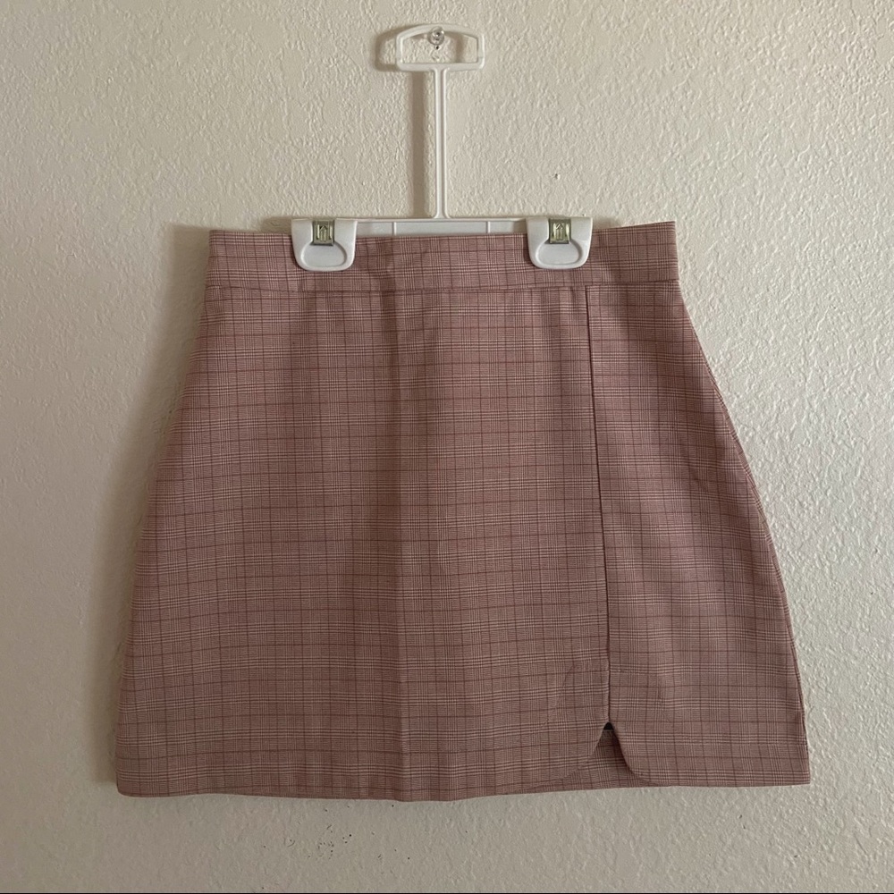 pink plaid a-line mini skirt 💗